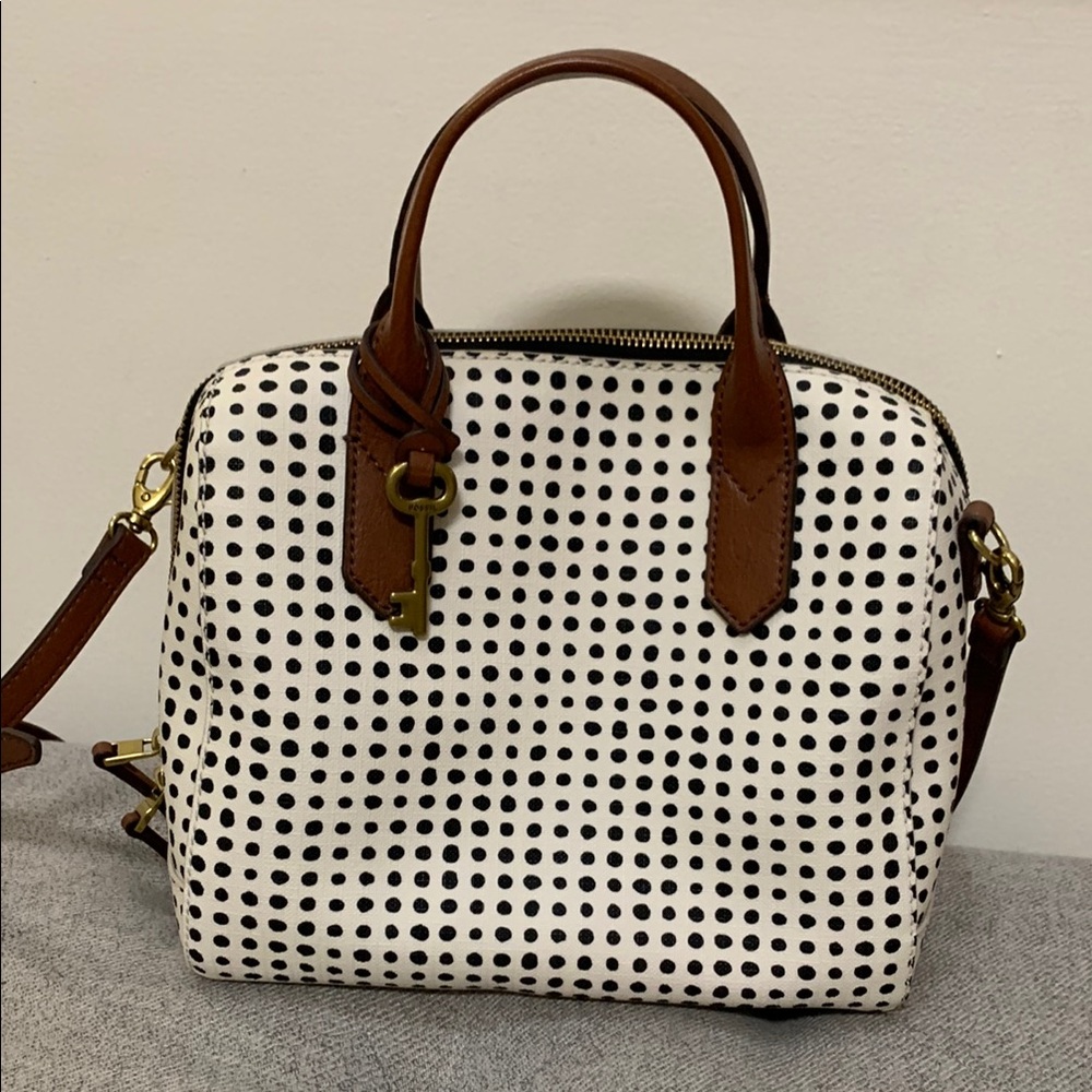Fossil Polka Dot Leather Handbag